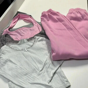 Imperfect XS 5 piece bundle 4 shirts 1 pair sweatpants Shein H&M Aeropostale